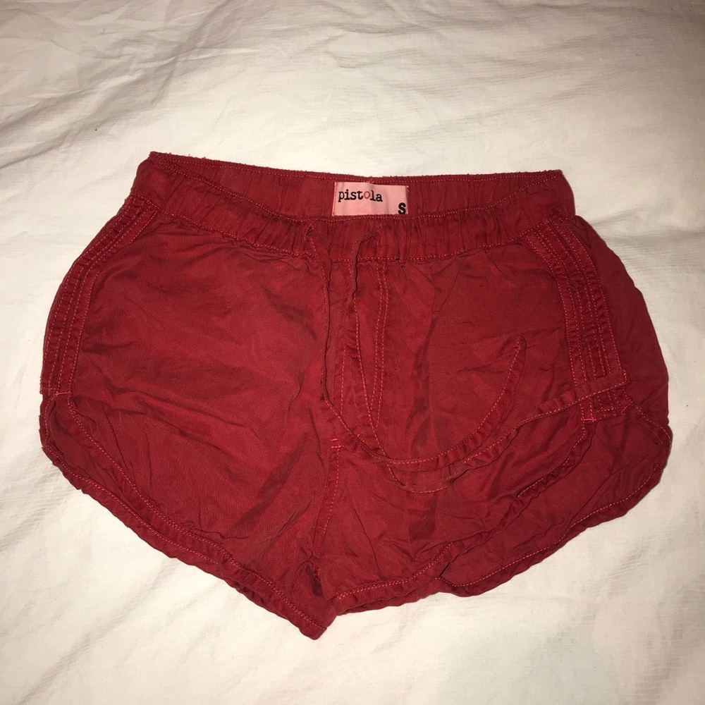 Red pistola flowy red shorts